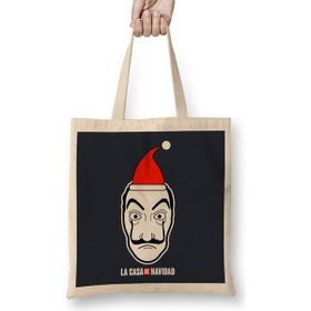 Humuts La Casa De Navidad Money Heist Christmas Uzun Saplı Açık Bej Bez Çanta