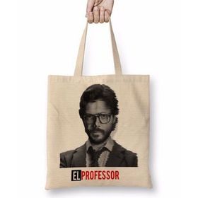 Humuts La Casa De Papel El Professor Uzun Saplı Açık Bej Bez Çanta
