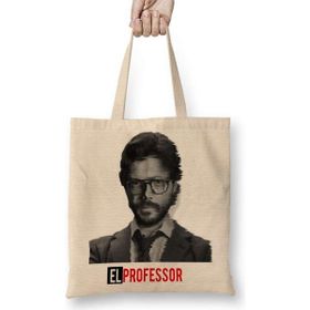 Humuts La Casa De Papel El Professor Uzun Saplı Açık Bej Bez Çanta