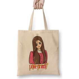 Humuts La Vie En Rose Jang Wonyoung Uzun Saplı Açık Bej Bez Çanta