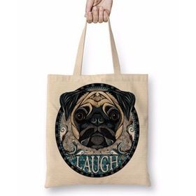 Humuts Laugh Pug Köpek Bez Çanta