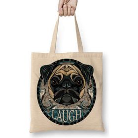 Humuts Laugh Pug Köpek Bez Çanta