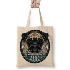 Humuts Laugh Pug Köpek Bez Çanta