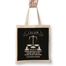 Humuts Lawyer Definition Judgement Judge Attorney Gift Idea Present Uzun Saplı Açık Bej Bez Çanta