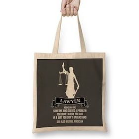 Humuts Lawyer Definition Judgement Judge Attorney Gift Idea Present Uzun Saplı Açık Bej Bez Çanta