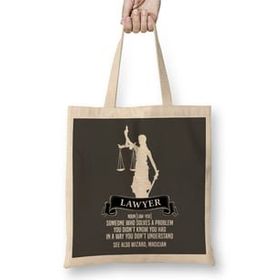 Humuts Lawyer Definition Judgement Judge Attorney Gift Idea Present Uzun Saplı Açık Bej Bez Çanta
