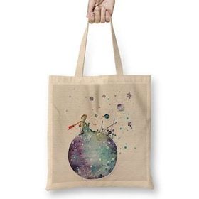 Humuts Le Petit Prince Küçük Prens 03 Uzun Saplı Açık Bej Bez Çanta