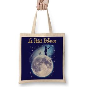 Humuts Le Petit Prince Küçük Prens 04 Uzun Saplı Açık Bej Bez Çanta