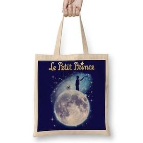 Humuts Le Petit Prince Küçük Prens 04 Uzun Saplı Açık Bej Bez Çanta
