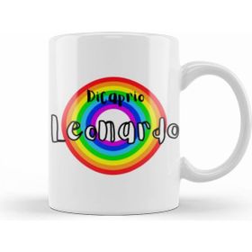 Humuts Leonardo Dicaprio Retro Rainbow Style Beyaz Kupa
