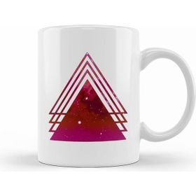 Humuts Lesbian Pride Layered Galaxy Triangles Beyaz Kupa