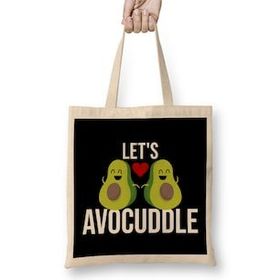 Humuts Let S Avocuddle Cute Funny Avocado Romantic Pun Bez Kadın Günlük Çanta