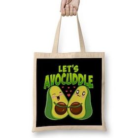 Humuts Let's Avocuddle Cute & Funny Avocado Pun Bez Kadın Günlük Çanta