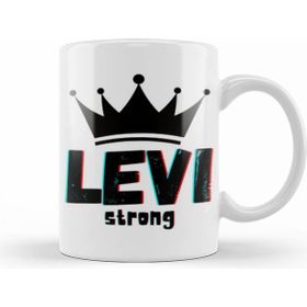 Humuts Levi Name Personalized Custom Vintage Retro Rainbow Style Design Beyaz Kupa