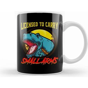 Humuts Licensed To Carry Small Arms Funny Dinosaur Pun Beyaz Kupa