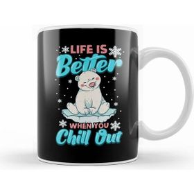 Humuts Life İs Better When You Chill Out Polar Bear Pun Beyaz Kupa