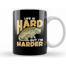 Humuts Life is Hard But Im Harder Armadillo Shell Pun Beyaz Kupa