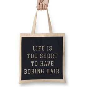 Humuts Life is too Short to Have Boring Hair Bez Kadın Günlük Çanta