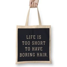 Humuts Life is too Short to Have Boring Hair Bez Kadın Günlük Çanta