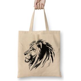 Humuts Lion Head Greyscale Bez Kadın Günlük Çanta