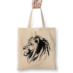 Humuts Lion Head Greyscale Bez Kadın Günlük Çanta