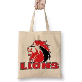 Humuts Lions Primary Logo Uzun Saplı Açık Bej Bez Çanta