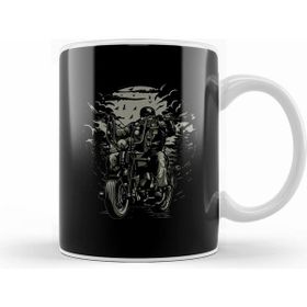 Humuts Live to Ride Biker Forest Silhouette Beyaz Kupa