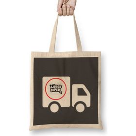 Humuts Loaded Diaper Logo Uzun Saplı Açık Bej Bez Çanta