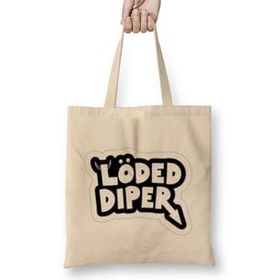 Humuts Loaded Diaper Logo Uzun Saplı Açık Bej Bez Çanta