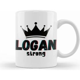 Humuts Logan Name Personalized Custom Vintage Retro Rainbow Design Gift Baby Gift For Him Beyaz Kupa