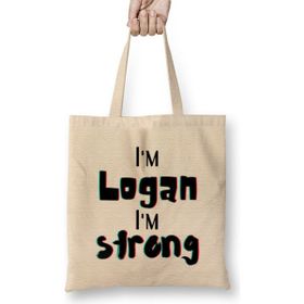 Humuts Logan Name Personalized Custom Vintage Retro Rainbow Design Gift Baby-Gift For Him Bez Çanta