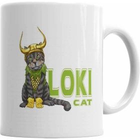 Humuts Loki Cat Kedi Beyaz Kupa