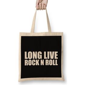 Humuts Long Live Rock N' Roll Uzun Saplı Açık Bej Bez Çanta