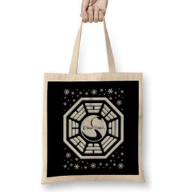 Humuts Lost Dharma Initiative Christmas Snow Logo Bez Uzun Saplı Açık Bej Rengi Çanta