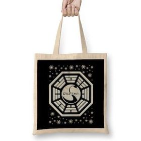 Humuts Lost Dharma Initiative Christmas Snow Logo Bez Uzun Saplı Açık Bej Rengi Çanta