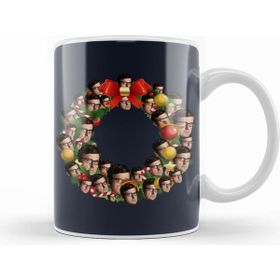 Humuts Louis Theroux Christmas Multiface Wreath Kupa Bardak