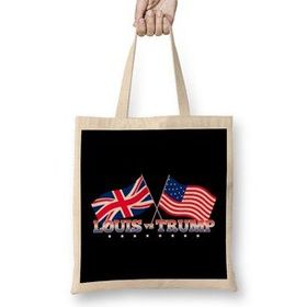 Humuts Louis Vs Trump Flags Donald Theroux Bez Uzun Saplı Açık Bej Rengi Çanta