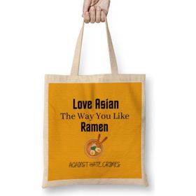 Humuts Love Asian The Way You Like Ramen Bez Uzun Saplı Açık Bej Rengi Çanta