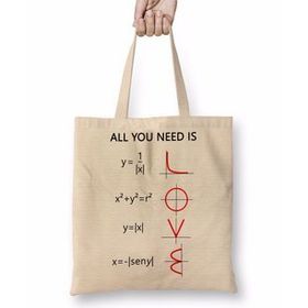 Humuts Love Matematica Bez Uzun Saplı Açık Bej Rengi Çanta