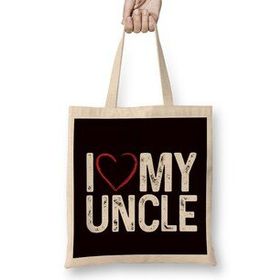 Humuts Love My Uncle Niece Nephew Aunt Family Father Mother Brother Uzun Saplı Açık Bej Bez Çanta