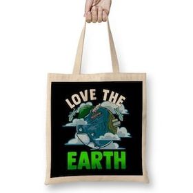 Humuts Love The Earth Hipster Cute Hippie Mother Earth Bez Uzun Saplı Açık Bej Rengi Çanta