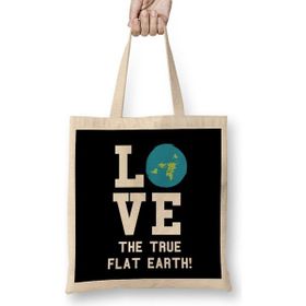 Humuts Love The True Flat Earth Bez Uzun Saplı Açık Bej Rengi Çanta
