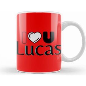 Humuts Lucas Name Custom Design Gift Baby Gift for him Beyaz Kupa