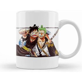 Humuts Luffy One Piece Zoro and Luffy Beyaz Porselen Kupa Bardak