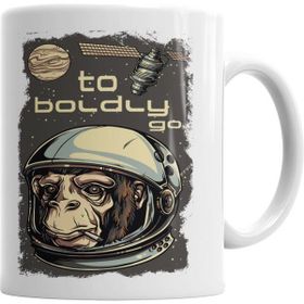 Humuts Macaco Astronauta Beyaz Porselen Kupa Bardak