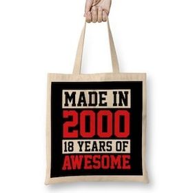 Humuts Made In 2000 18 Years Of Awesome Birthday Bez Kadın Günlük Çanta