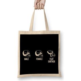 Humuts Male Female Flat Earther Skulls Flat Earth Bez Çanta