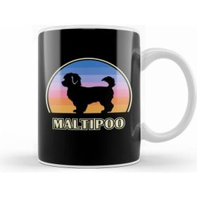 Humuts Maltipoo Vintage Sunset Dog Beyaz Kupa