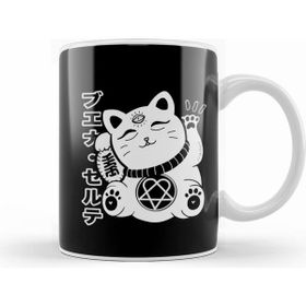 Humuts Manekineko Cats Kitty Cat Neko Japanese Dark Neko Kawaii Kedi Beyaz Kupa