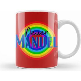 Humuts Manuel Neuer Vintage Retro Rainbow Style Beyaz Kupa